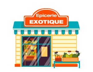 Illustration épicerie exotique