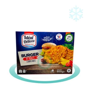 Burger de poulet cornflakes (x8) - Idéal Délices - 800g