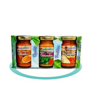 3 purées de piment (Colombo, Coriandre, Gingembre) - Guad'Épices - 3x90g